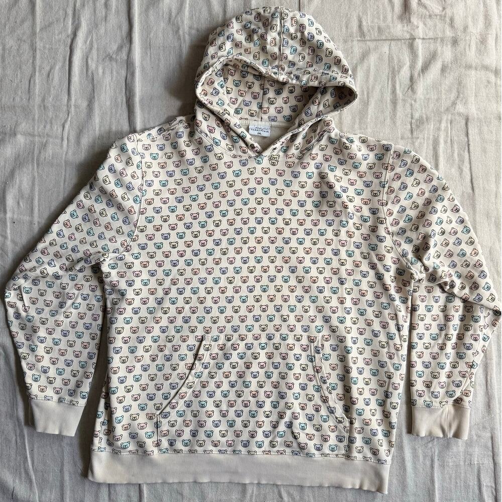 Teddy Fresh Sweatshirt Men's 2XL Hoodie Pull Over All Over Bear Print Pastel